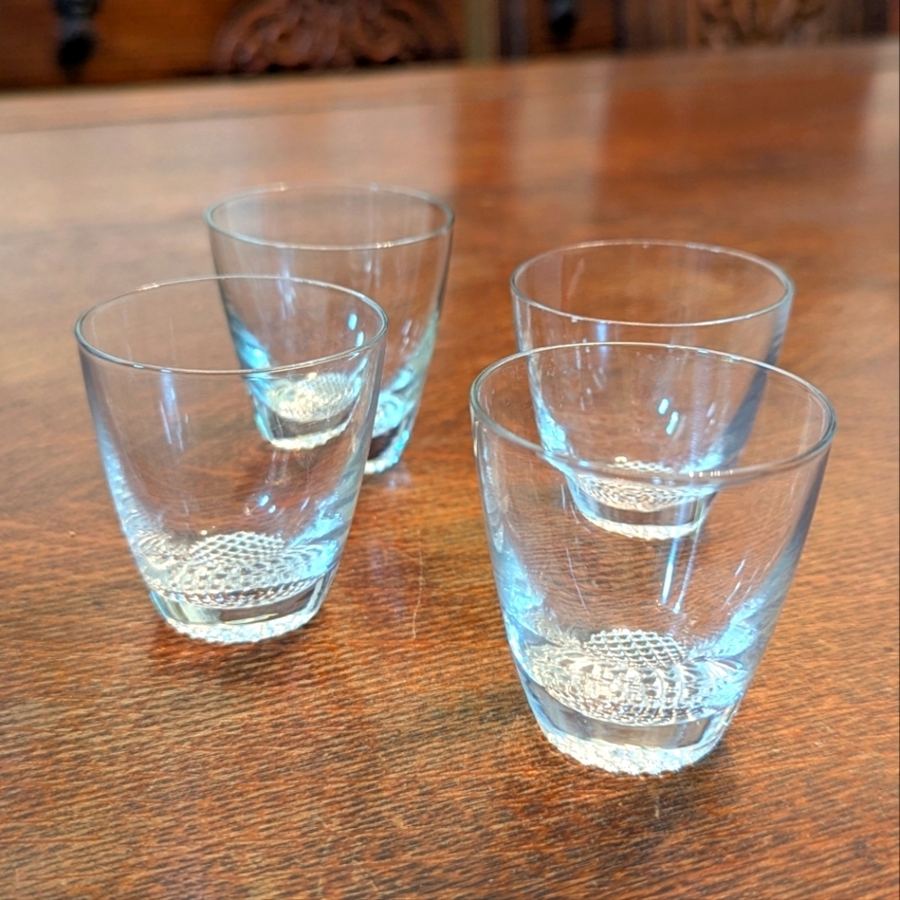 Vintage Riedel Crystal Shot Glasses with Etched Bottom (Qty 4)